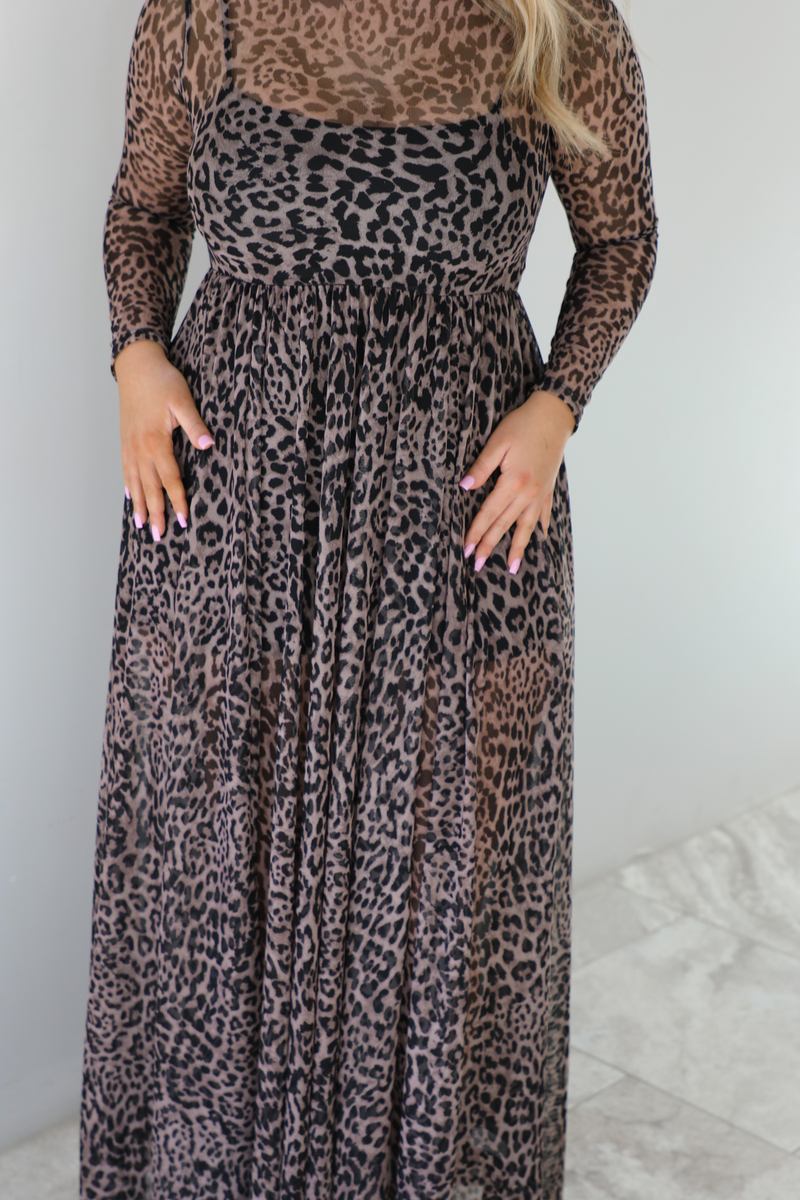 Simple Elegance Maxi Dress: Leopard