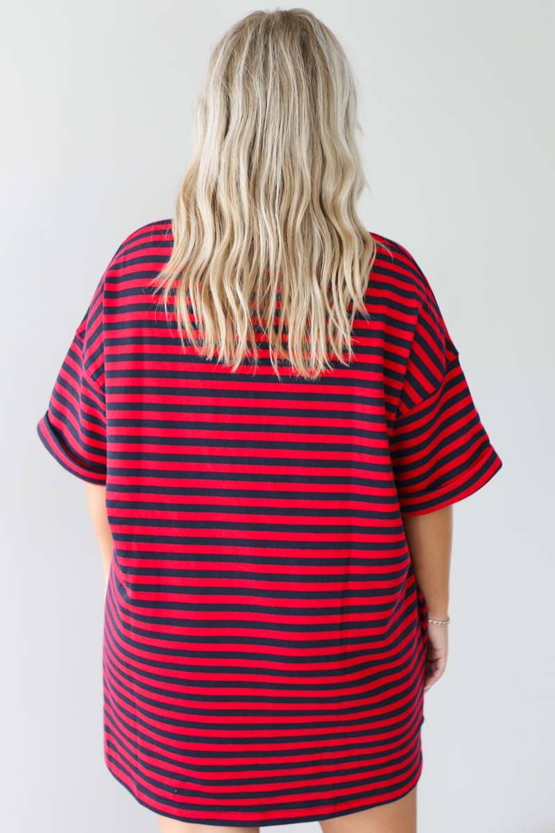 RESTOCK: Easy Does It Tunic: Red/Navy