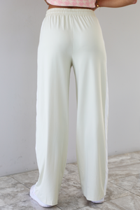 Nova Wide Leg Pants: Tan/White