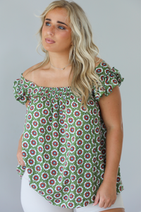 Sunny Walking Tunic Top: Olive/Multi