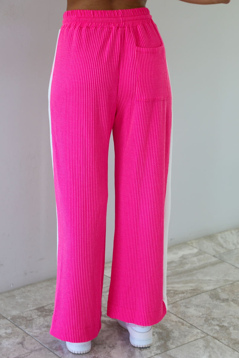 Five Stars Ribbed Set: Pink/White