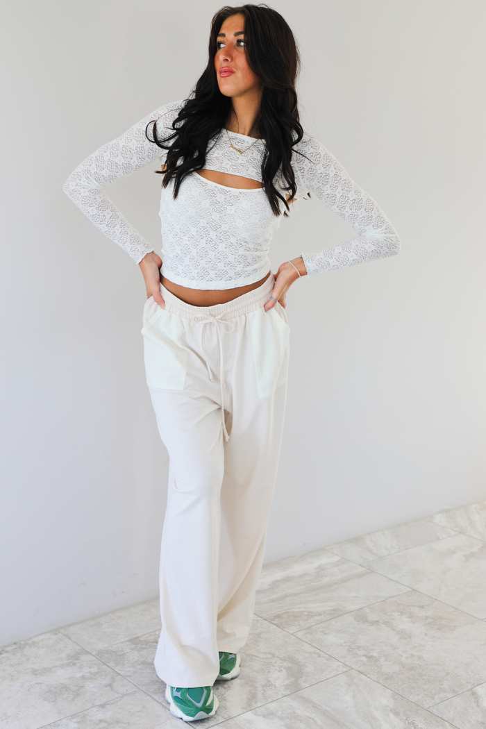 Break Away Two Piece Top: Cream