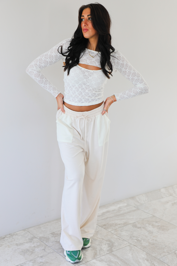 Break Away Two Piece Top: Cream