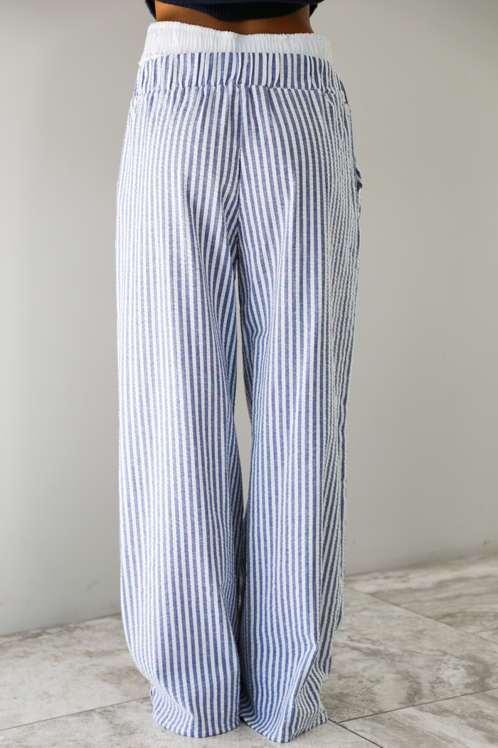 Always Right Pants: Blue/Ivory